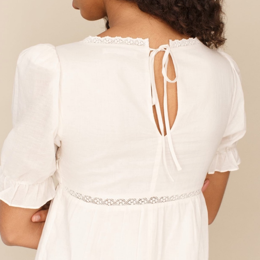 Reformation Bekkah Maxi Dress Cream Size Medium - Picture 4 of 6